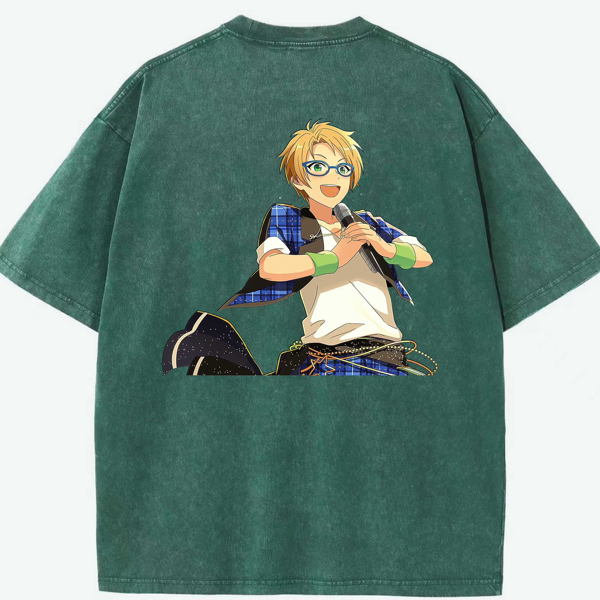 （画像用） あんさんぶるスターズ! Ensemble Stars 綿100% ヴィンテージ風 半袖Tシャツ（背面プリント）